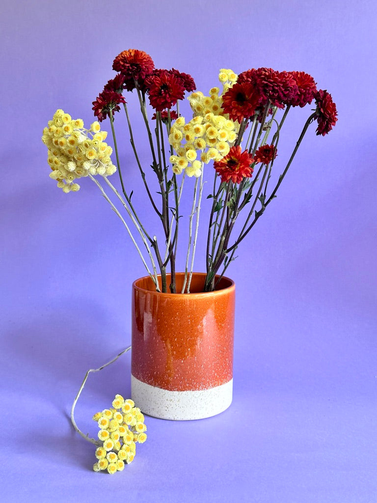 Florero Cerámica Esmalte Caramel