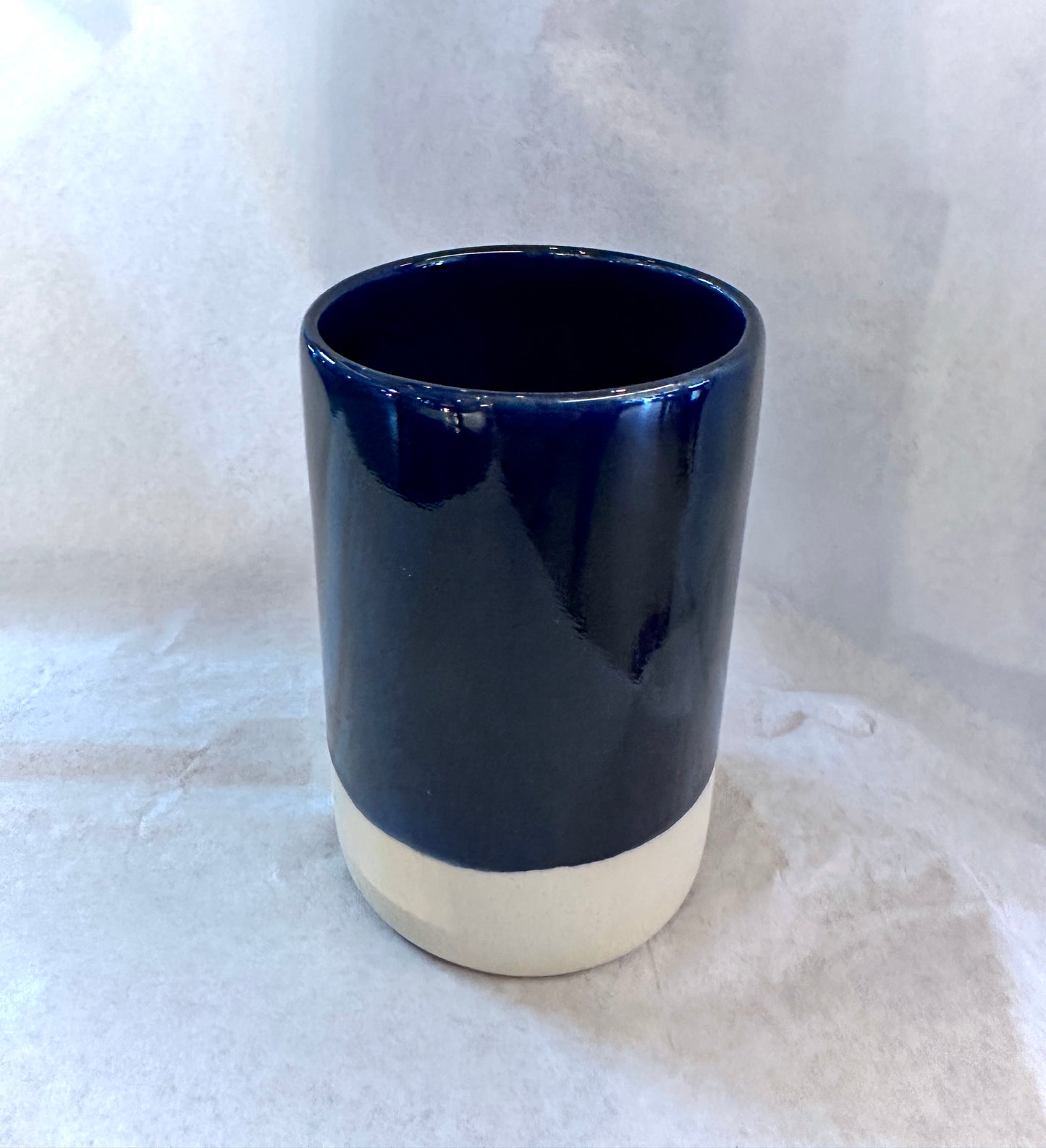 Florero Cerámica Esmalte Azul Marino Mini
